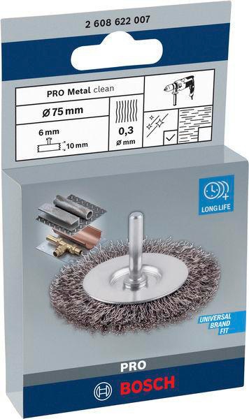 8000344001 - Detailbild_Scheibenbürste PRO Metal D.75mm Draht-St.0,3mm Bürsten-B.8mm Stahl gewellte