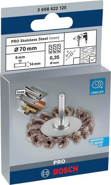 8000344014 - Detailbild3_Scheibenbürste PRO Stainless Steel heavy D.70mm Draht-St.0,35mm Bürsten-B.14mm