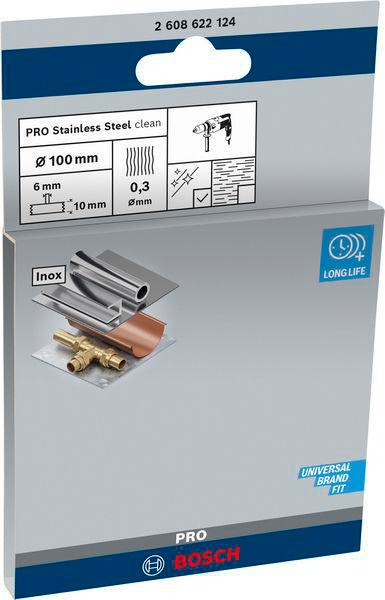 8000344015 - Detailbild_Scheibenbürste PRO Stainless Steel clean D.100mm Draht-St.0,3mm Bürsten-B.10mm