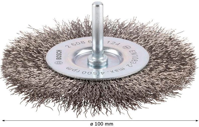8000344015 - Detailbild_Scheibenbürste PRO Stainless Steel clean D.100mm Draht-St.0,3mm Bürsten-B.10mm