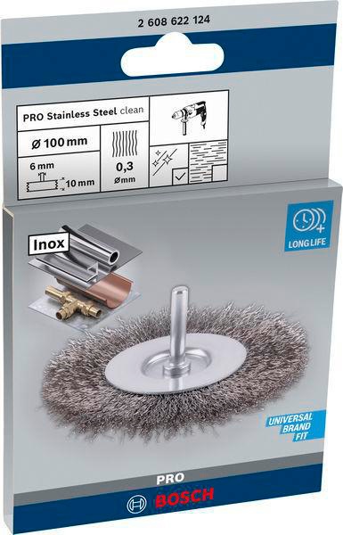 8000344015 - Detailbild2_Scheibenbürste PRO Stainless Steel clean D.100mm Draht-St.0,3mm Bürsten-B.10mm