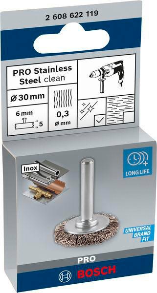 8000344017 - Detailbild3_Scheibenbürste PRO Stainless Steel clean D.30mm Draht-St.0,3mm Bürsten-B.6mm