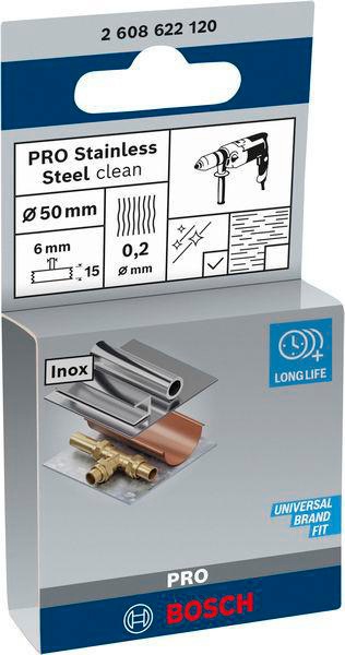 8000344018 - Detailbild5_Scheibenbürste PRO Stainless Steel clean D.50mm Draht-St.0,2mm Bürsten-B.15mm