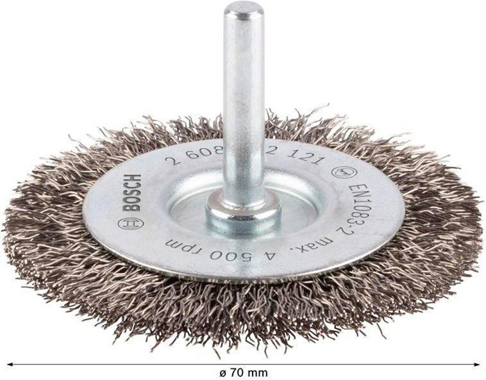 8000344019 - Detailbild_Scheibenbürste PRO Stainless Steel clean D.70mm Draht-St.0,3mm Bürsten-B.10mm