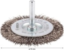 8000344019 - Detailbild_Scheibenbürste PRO Stainless Steel clean D.70mm Draht-St.0,3mm Bürsten-B.10mm
