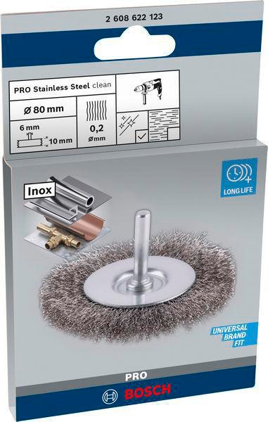8000344021 - Detailbild2_Scheibenbürste PRO Stainless Steel clean D.80mm Draht-St.0,2mm Bürsten-B.4mm