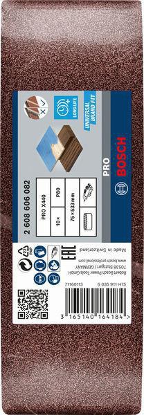 8000344117 - Detailbild_Schleifbandset PRO X440 LxB 533x75mm Körnung 80 10tlg. BOSCH