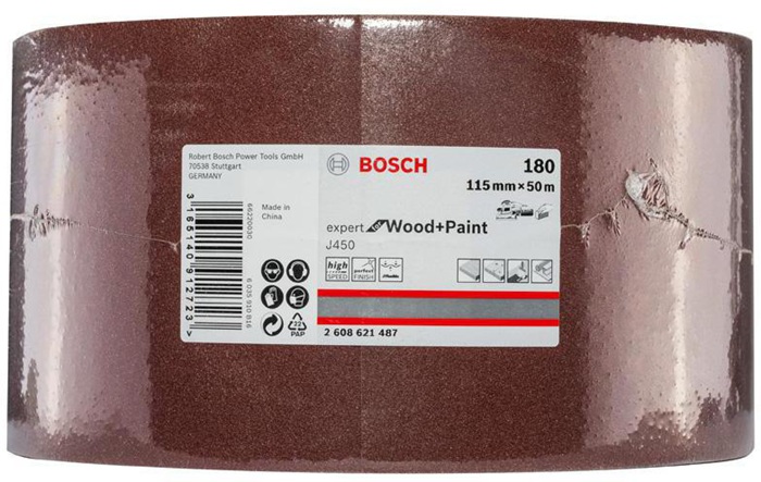 8000344974 - Detailbild3_Schleifrolle J450 Expert for Wood and Paint B.115mm L.50m Körnung 180 BOSCH