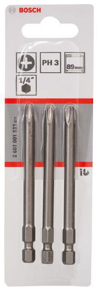 8000345230 - Detailbild_Schrauberbit Extra-Hart ISO1173 E6.3 PH 3 L.89mm 1/4Zoll-Außen-6kt 3erPack BOSCH
