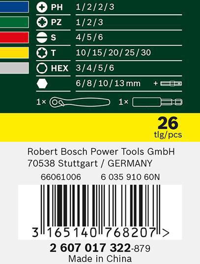 8000345419 - Detailbild_Schrauberbit-Ratschen-Set 26tlg. L.25mm PH/PZ/Hex BOSCH