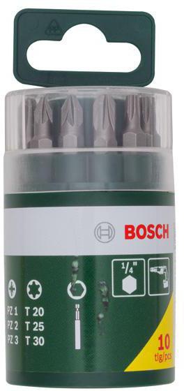 8000345422 - Detailbild_Schrauberbit-Set 10-tlg.PH1/2/3/PZ1/2/3/T20/25/30 m.Universalhalter BOSCH