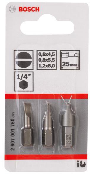 8000345429 - Detailbild3_Schrauberbit-Set Extra-Hart 3tlg.S0,6x4,5/0,8x5,5/1,2x8mm L.25mm BOSCH