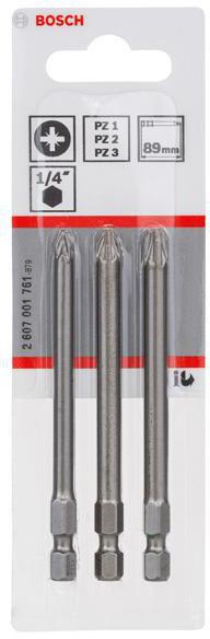 8000345442 - Detailbild2_Schrauberbit-Set Extra-Hart 3tlg.PZ1/PZ2/PZ3 L.89mm BOSCH