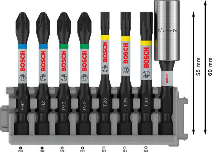 8000345457 - Detailbild_Schrauberbit-Set PRO 8tlg. L.50mm PH2/PZ2/T20/T25/T30Universalhalter