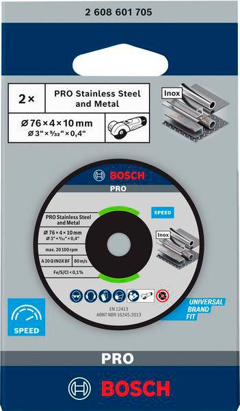 8000345483 - Detailbild2_Schruppscheibe PRO Stainless Steel and Metal A 30 Q INOX BF D.76mm 2Stk. BOSCH