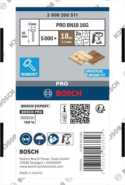 8000345597 - Detailbild_Senkkopfstift SK50 25G 5000-tlg.LxBxD.25x2x1mm verzinkt Drahtmaß 1,2mm BOSCH