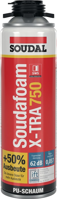 4000353904 - Detailbild_1K-Pistolenschaum SOUDAFOAM X-TRA Box 10 Dosen+PU-Schaumpistole B2 Krt.