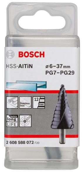 8000346182 - Detailbild3_Stufenbohrer Stufen-D.6 -37mm Schaft-D.10mm L.93mm HSS AlTiN-besch. 12 Stufen