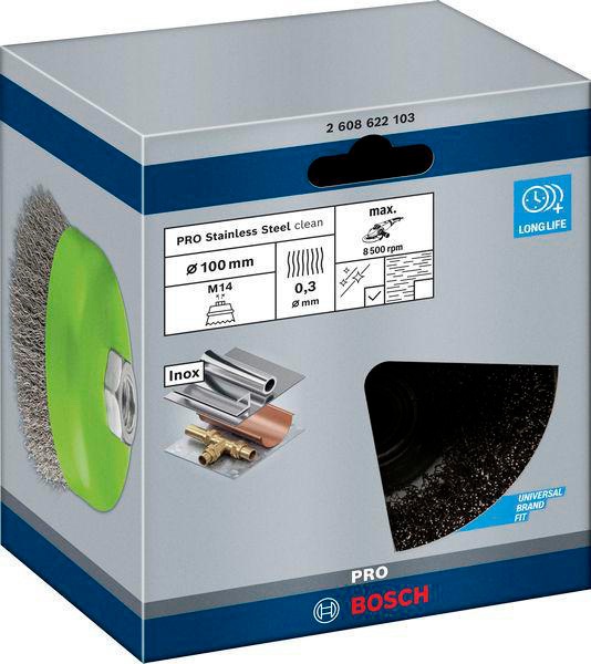 8000346345 - Detailbild5_Topfbürste PRO Stainless Steel clean D.100mm Draht-St.0,3mm Edelstahl M14 BOSCH