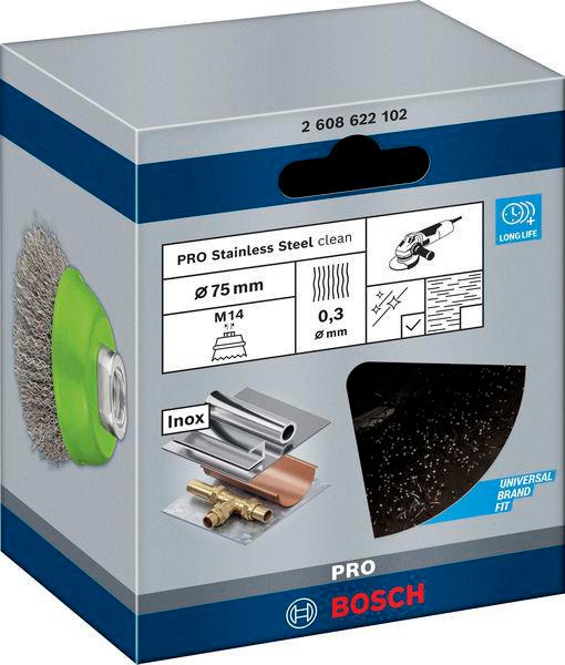 8000346349 - Detailbild4_Topfbürste PRO Stainless Steel clean D.75mm Draht-St.0,3mm Edelstahl M14 BOSCH