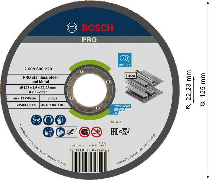 8000346403 - Detailbild_Trennscheibe PRO Stainless Steel AS 46 T INOX BF D.125mm gerade Dicke1,6mm BOSCH