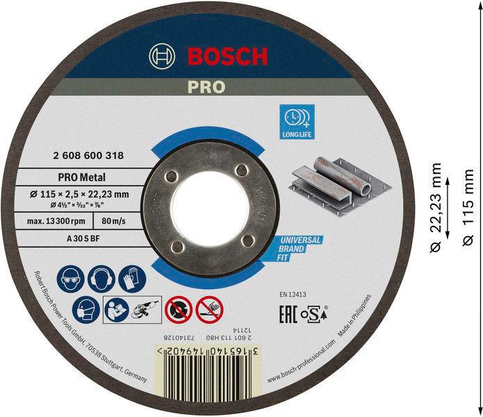 8000346479 - Detailbild4_Trennscheibe PRO Metal A 30 S BF D.115mm gerade Dicke 2,5mm BOSCH