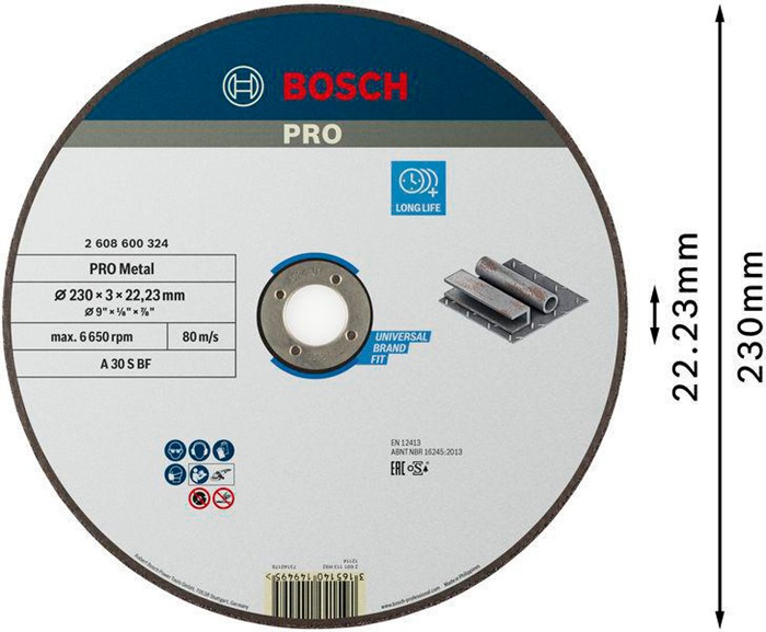 8000346483 - Detailbild5_Trennscheibe PRO Metal A 30 S BF D.230mm gerade Dicke 3mm BOSCH