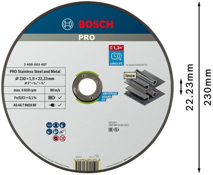 8000346488 - Detailbild5_Trennscheibe PRO Stainless Steel and Metal D.230mm gerade Dicke 1,9mm