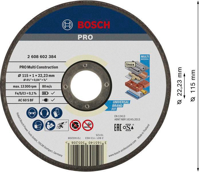 8000346503 - Detailbild3_Trennscheibe PRO Multi Material ACS 60 V BF D.115mm gerade Dicke1mm BOSCH