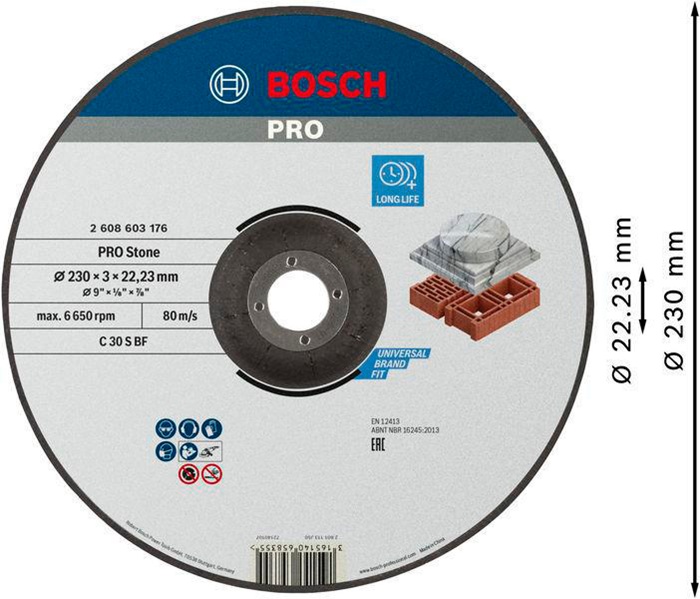 8000346516 - Detailbild3_Trennscheibe PRO Stone C 30 S BF D.230mm gekröpft Dicke 3mm BOSCH
