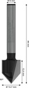 8000346608 - Detailbild5_V-Nutfräser Standard for Wood Arbeits-L.12,7mm D.12,7mm L.45mm Schaft 6mm 90Grad