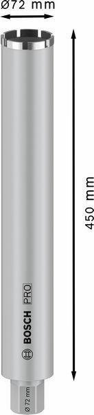 8000461601 - Detailbild_Diamantbohrkrone PRO Arbeits-L.450mm D.72mm 7Segmente BOSCH