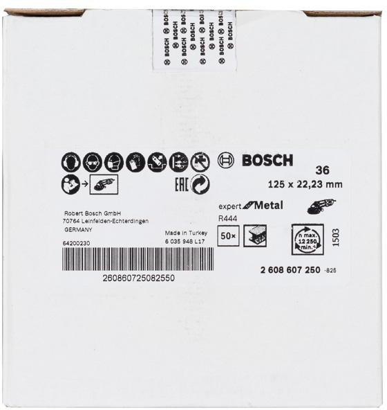 8000461622 - Detailbild2_Fiberschleifscheibe R444 Expert for Metal Scheiben-D.125mm 22,23mm K36 BOSCH