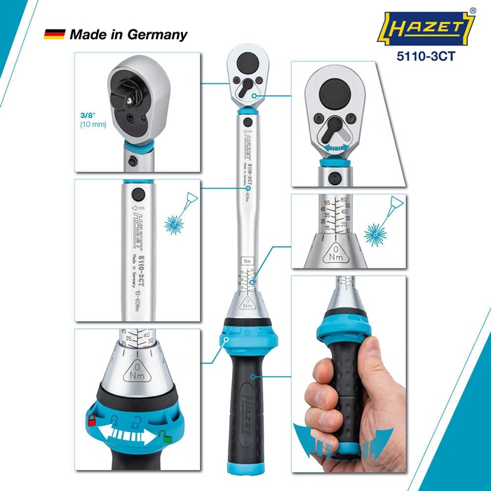 8000469893 - Detailbild2_Drehmomentschlüssel 5110-3 CT 3/8 Zoll 10-60 Nm HAZET