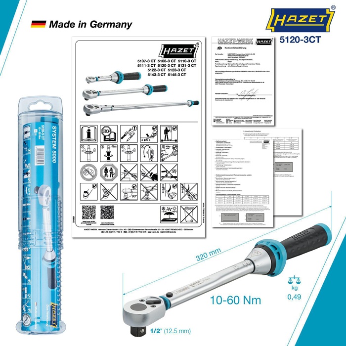 8000469894 - Detailbild_Drehmomentschlüssel 5120-3 CT 1/2 Zoll 10-60 Nm HAZET