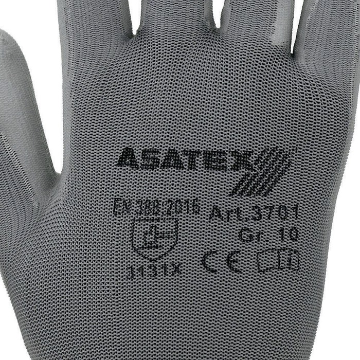 4000371271 - Detailbild2_Handschuhe Gr.10 grau EN 388 PSA II Nyl.m.PU ASATEX