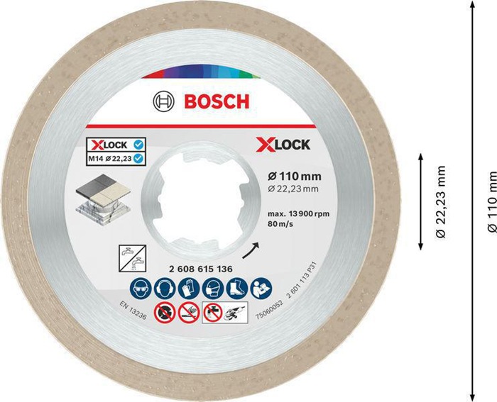8000500147 - Detailbild3_Diamanttrennscheibe X-LOCK Standard for Ceramic D.110mm Schnitt-B.1,6mm BOSCH