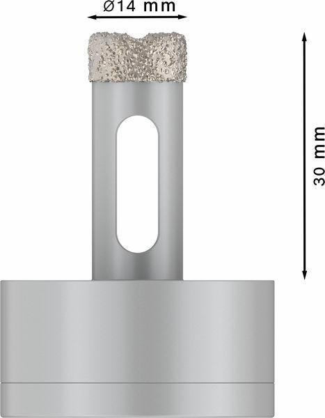 8000500150 - Detailbild5_Diamanttrockenbohrer PRO Ceramic dry Arbeits-L.30mm D.14mm X-LOCK BOSCH