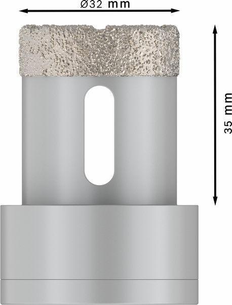 8000500157 - Detailbild_Diamanttrockenbohrer PRO Ceramic dry Arbeits-L.35mm D.32mm X-LOCK BOSCH