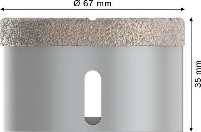 8000500167 - Detailbild3_Diamanttrockenbohrer PRO Ceramic dry Arbeits-L.35mm D.67mm X-LOCK BOSCH