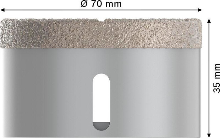 8000500169 - Detailbild4_Diamanttrockenbohrer PRO Ceramic dry Arbeits-L.35mm D.70mm X-LOCK BOSCH