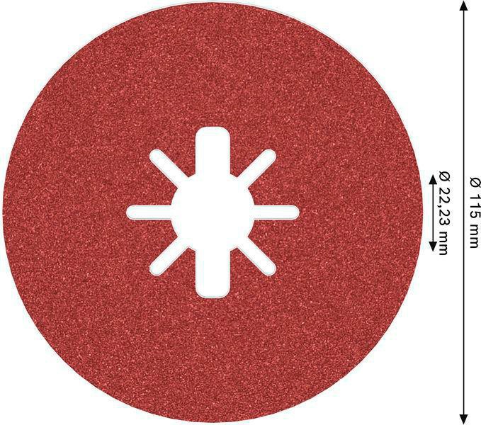 8000500198 - Detailbild_Fiberscheibe PRO R780 D.115mm Körnung 100 Sternloch X-LOCK BOSCH