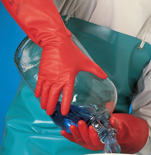 4000371490 - Detailbild_Chemiehandschuh AlphaTec Sol-Vex 37-900 Gr.9 rot EN 388,EN 374,ISO 9001