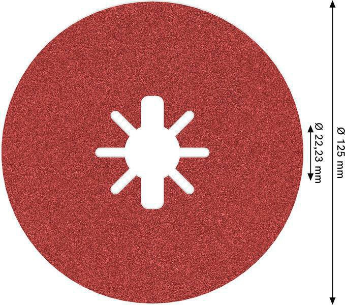 8000500205 - Detailbild3_Fiberscheibe PRO R780 D.125mm Körnung 120 Sternloch X-LOCK BOSCH