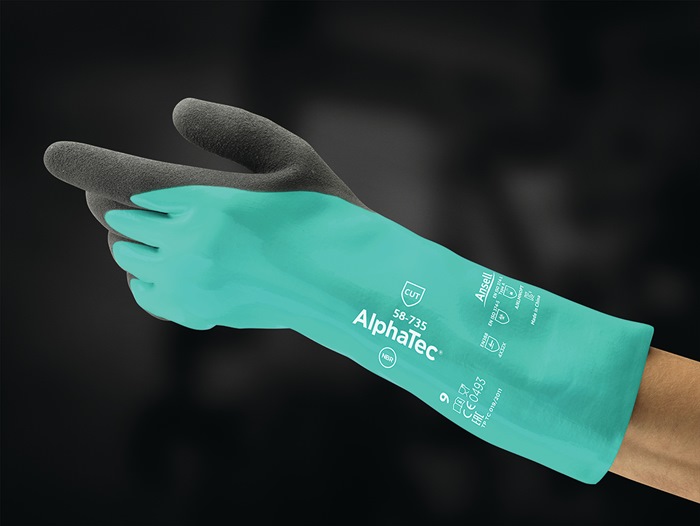 4000371504 - Detailbild_Chemiehandschuh AlphaTec 58-735 Gr.10 grün EN 388,EN 374 PSA III ANSELL