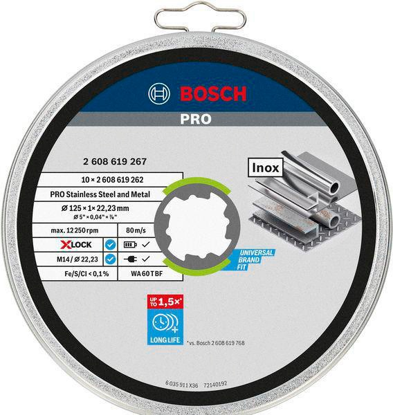 8000500401 - Detailbild2_Trennscheibe PRO Stainless Steel and Metal D.125mm Dicke 1mm X-LOCK 10 St BOSCH