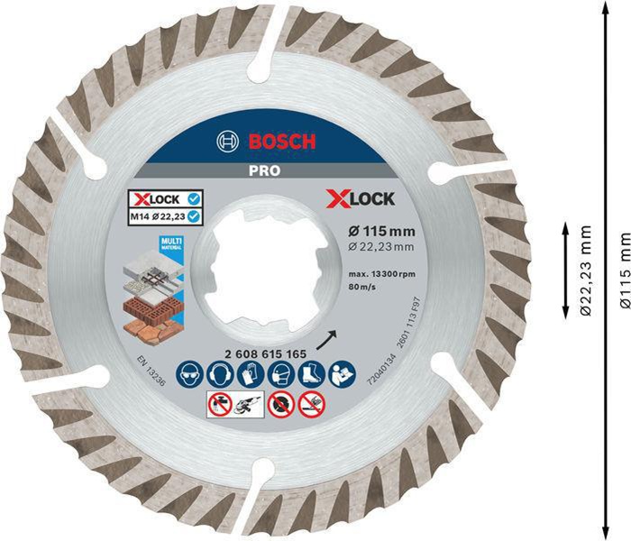 8000500402 - Detailbild5_Trennscheibe X-LOCK PRO Multi Material D.115mm Schnitt-B.2mm Segment-H.10mm