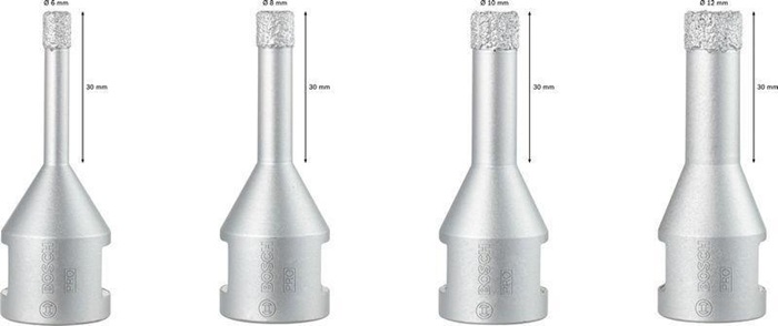8000602832 - Detailbild4_Diamanttrockenbohrer-Set PRO Ceramic dry X-LOCK 4tlg. Arbeits-L.30mm D.6-12mm
