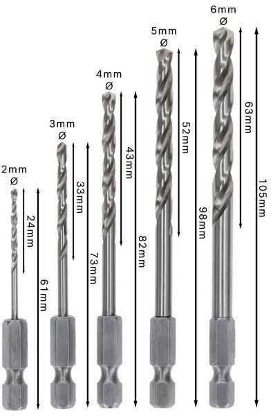 8000602842 - Detailbild4_Metallbohrer-Set PRO Metal 5tlg.D.2-6mm 1/4Zoll-6KT HSS-G Hex BOSCH