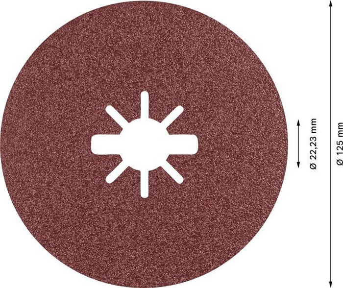 8000654176 - Detailbild_Fiberscheibe EXPERT R781 Prisma Ceramic D.125mm 22,23mm Körnung 80 X-LOCK BOSCH